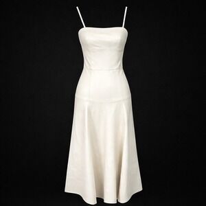 Zara Faux Leather Midi/Maxi A-Line Wedding Guest Cocktail Party Dress Sz XS NWT